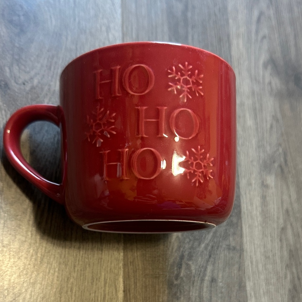 Threshold Red Holiday Mug with Embossed Design